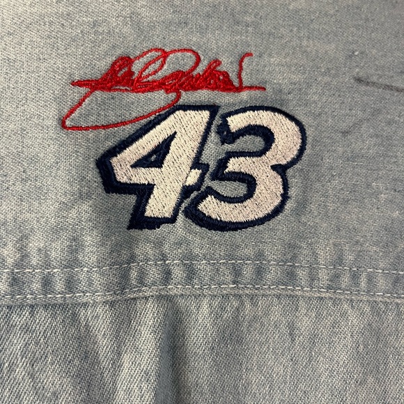 Ken Bouchard Signed Stp Racing Vintage NASCAR Button Up Denim Jean Shirt - Picture 9 of 12